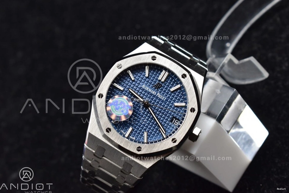 SS Textured 445 A4302 1:1 on 15500 Clone Royal Oak Blue Best Dial Edition Bracelet APSF 41mm Super SS Resilient 0719